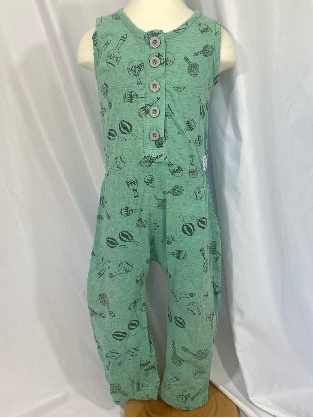 Indikidual Green Sleeveless Jumpsuit with Button Front